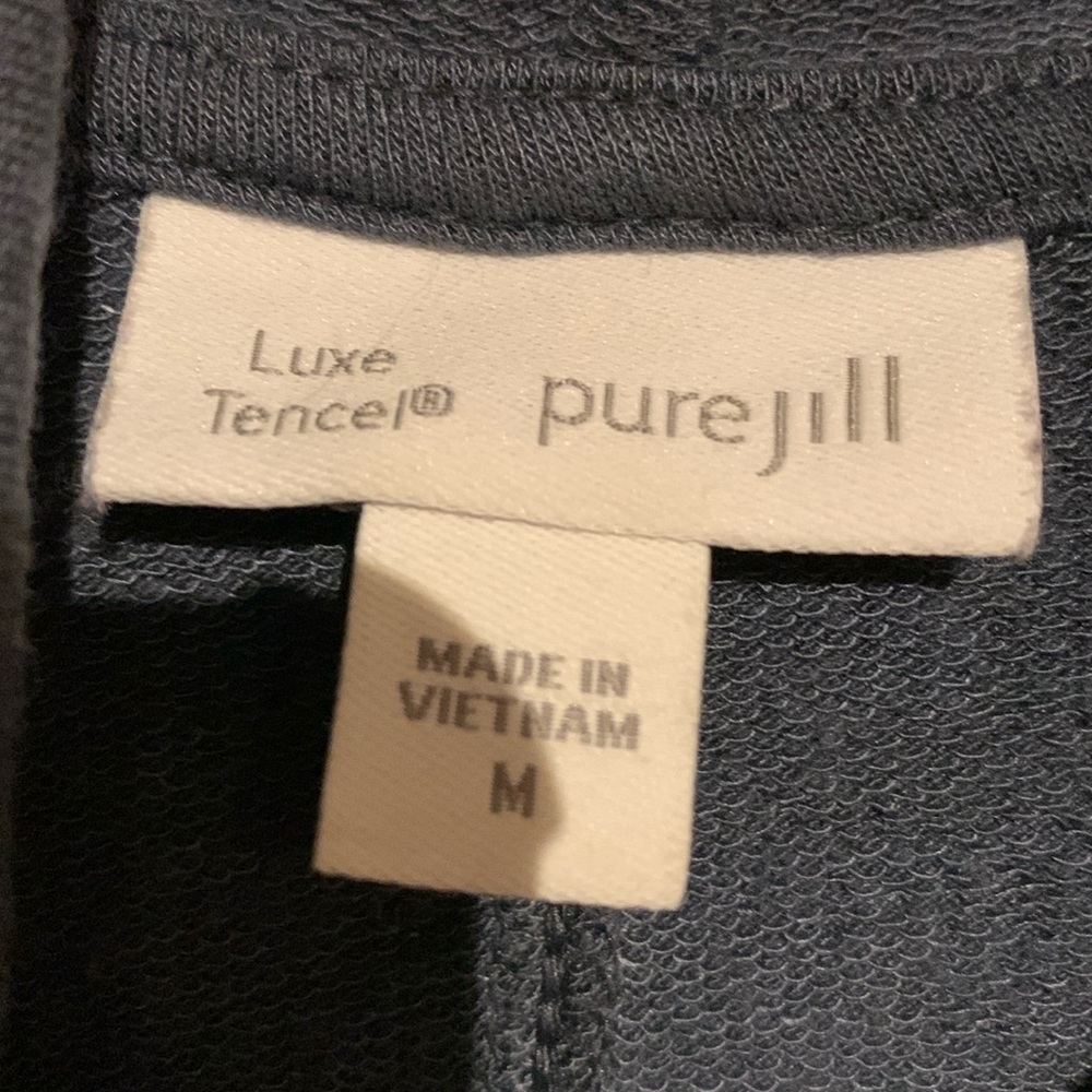 JJill size medium dusty blue funnel neck hoodie with pockets - Picture 2 of 6